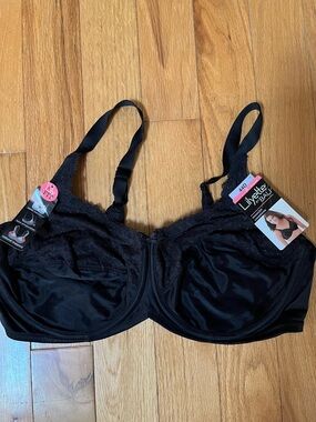 Lilyette Black Full Coverage Underwire Bra